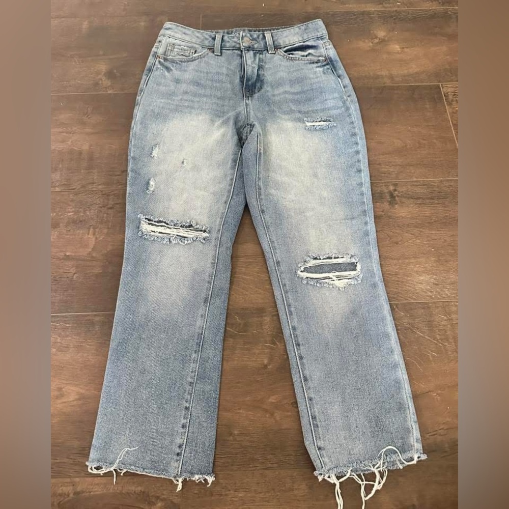 Distressed Blue Jeans
